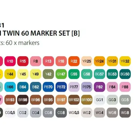 Touch Marker 2 hegyű 60db-os grafikai filctoll készlet, B változat