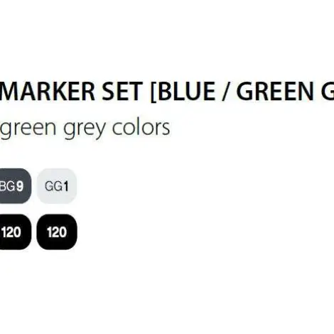 Touch Marker 2 hegyű 12 db-os grafikai filctoll készlet, Blue Grey/Green Grey