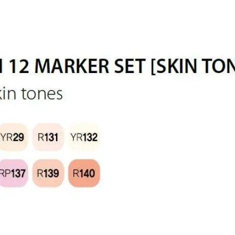 Touch Marker 2 hegyű 12 db-os grafikai filctoll készlet, Skin tones