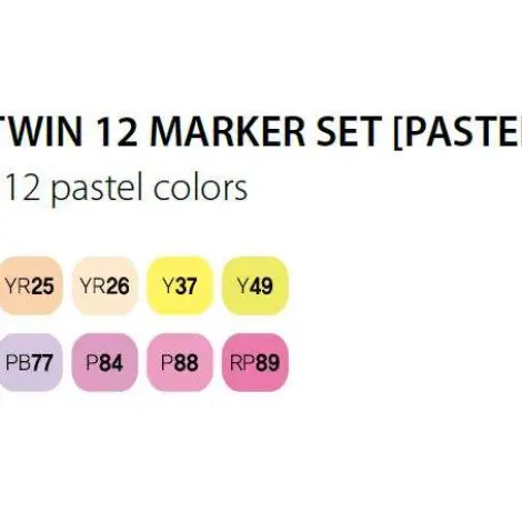 Touch Marker 2 hegyű 12 db-os grafikai filctoll készlet, Pastel