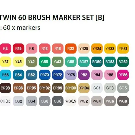 Touch Brush Marker 2 hegyű 60db-os filctoll készlet, B változat