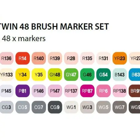Touch Brush Marker 2 hegyű 48 db-os grafikai filctoll készlet