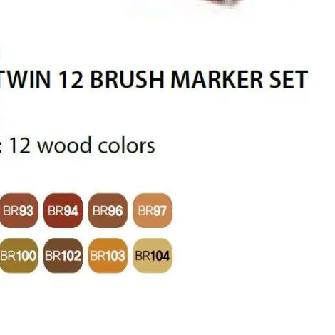 Touch Brush Marker 2 hegyű 12 db-os grafikai filctoll készlet, Wood