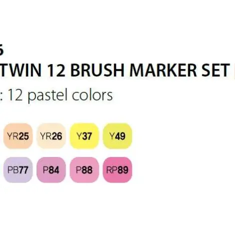 Touch Brush Marker 2 hegyű 12 db-os grafikai filctoll készlet, Pastel
