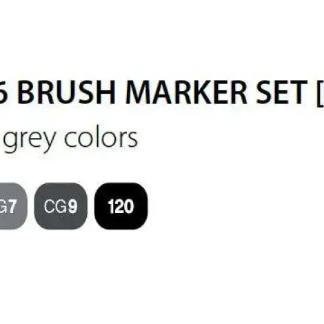 Touch Brush Marker 2 hegyű 6 db-os filctoll készlet, cool grey