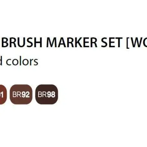 Touch Brush Marker 2 hegyű 6 db-os grafikai filctoll készlet, wood