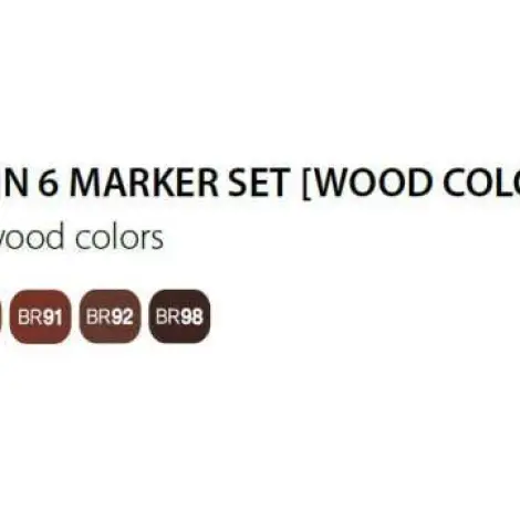 Touch Marker 2 hegyű 6 db-os grafikai filctoll készlet, wood