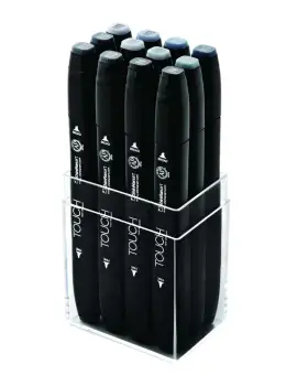 Touch twin marker set of 12,  Blue Grey/Green Grey