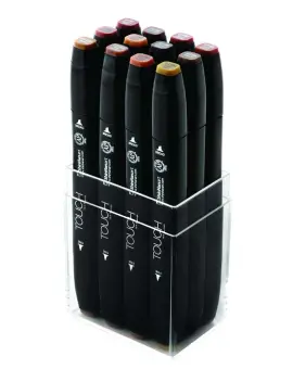 Touch Marker 2 hegyű 12 db-os grafikai filctoll készlet, Wood