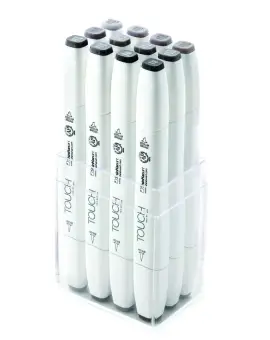 Touch Brush Marker Set of 12, Warm Grey
