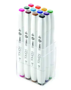 Touch Brush Marker 2 hegyű 12 db-os grafikai filctoll készlet, Main