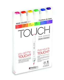 Touch Brush Marker 2 hegyű 6 db-os grafikai filctoll készlet, main