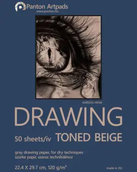 Drawing toned beige A/4 22,4x29,7cm