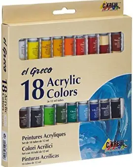 El Greco semi-gloss acrylic paint set of 18