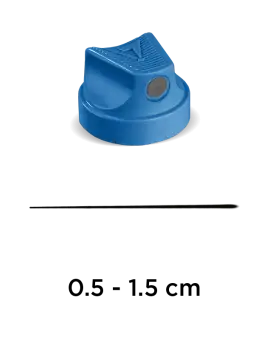 FLAME™ festékszóró kupak "Szuper vékony" (kék/szürke) 0,5-1,5cm