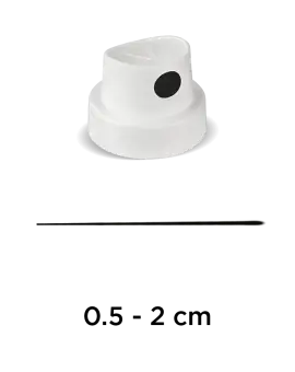 festékszóró fej "Szupervékony" (fehér/fekete) 0,5-2cm