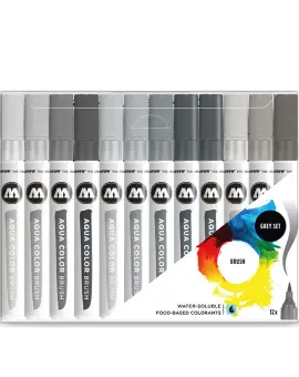 "AQUA COLOR BRUSH" Ecsetes filctoll készlet, szürke árnyalatok